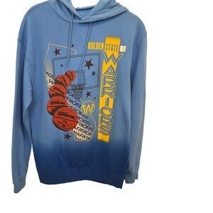 GOLDEN State Warriors NBA Blue Graphic Pullover Hoodie Sweatshirt Size XS NWT
